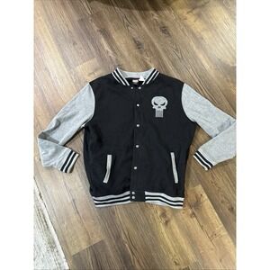 Marvel Punisher Varsity Jacket Men's XL, Embroidered Logo